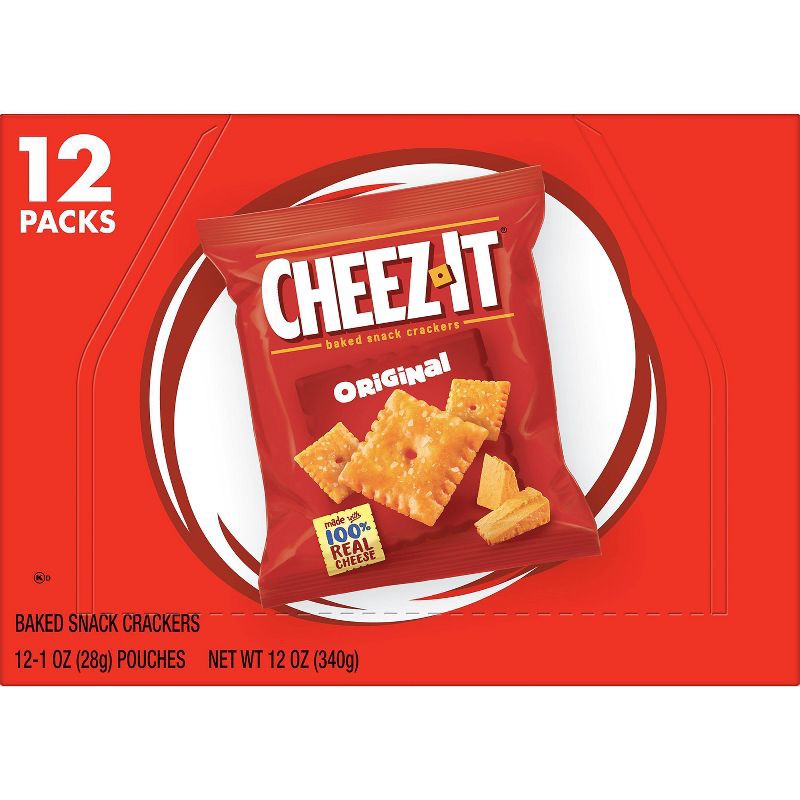 slide 7 of 9, Cheez-It Original Baked Snack Crackers - 1oz - 12ct, 12 ct; 1 oz