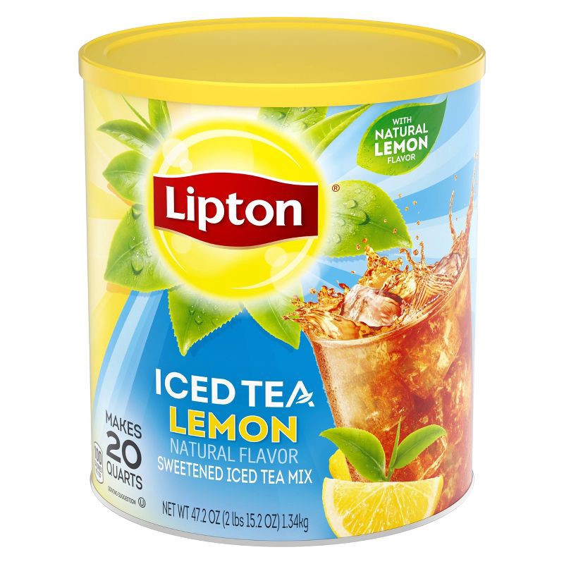 slide 1 of 7, Lipton Lemon Sweetened Iced Tea Mix - 47.2oz, 47.2 oz