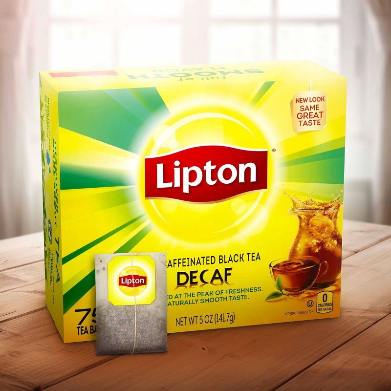 slide 3 of 7, Lipton Decaffeinated Black Tea Bags - 75ct, 75 ct