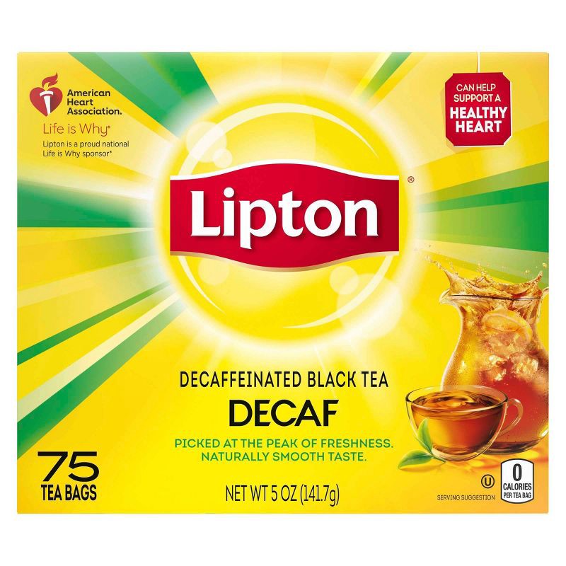 slide 1 of 7, Lipton Decaffeinated Black Tea Bags - 75ct, 75 ct