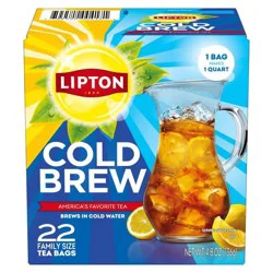 Lipton Cold Brew Family Size Black Iced Tea Bags - 22ct