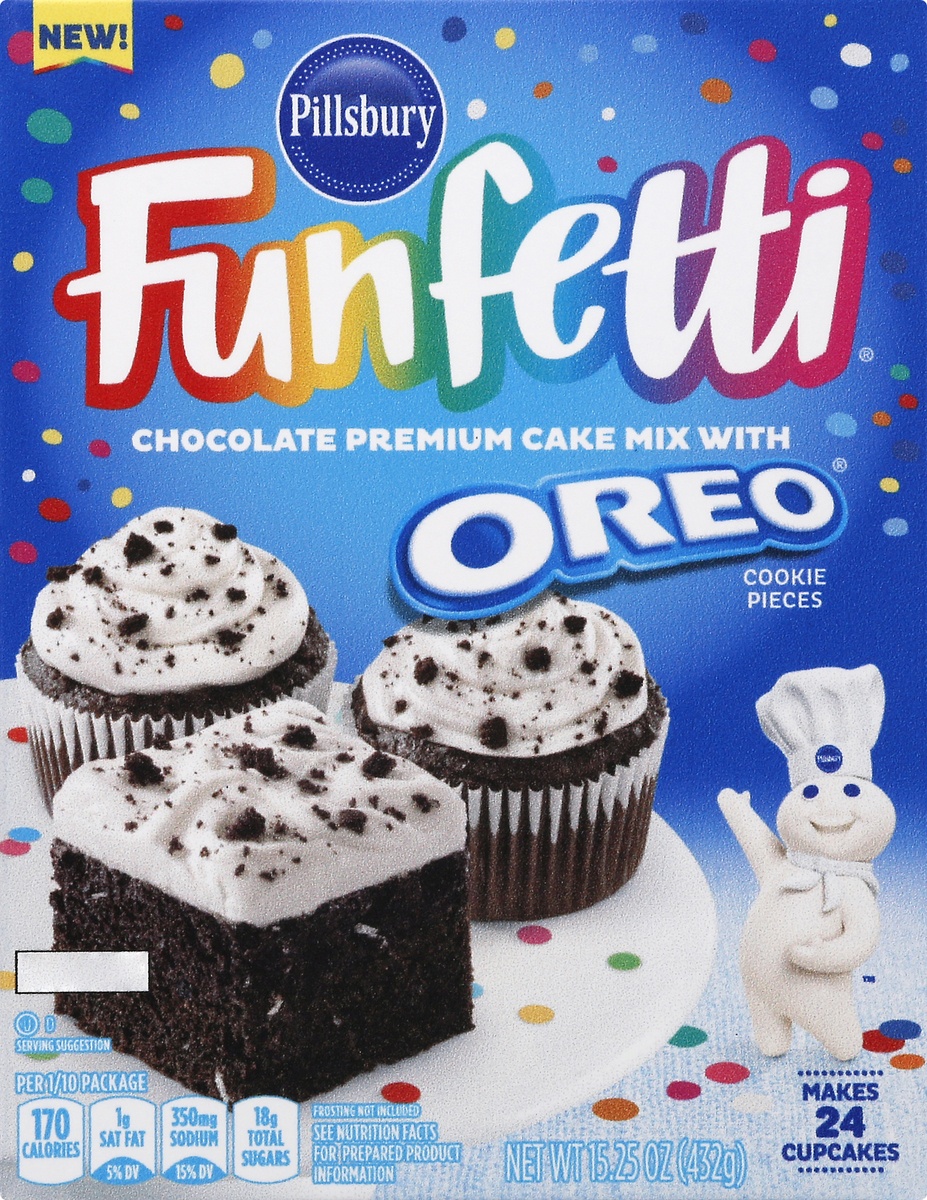 slide 6 of 7, Pillsbury Funfetti Oreo Chocolate Cake, 1 ct