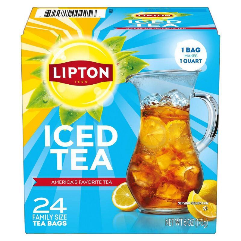 slide 1 of 6, Lipton Family Size Iced Tea Bags - 24ct/6oz, 24 ct; 6 oz