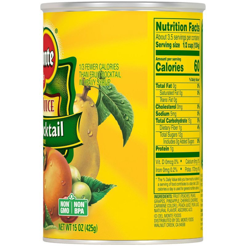 slide 2 of 5, Del Monte Fruit Cocktail in 100% Real Juice - 15oz, 15 oz