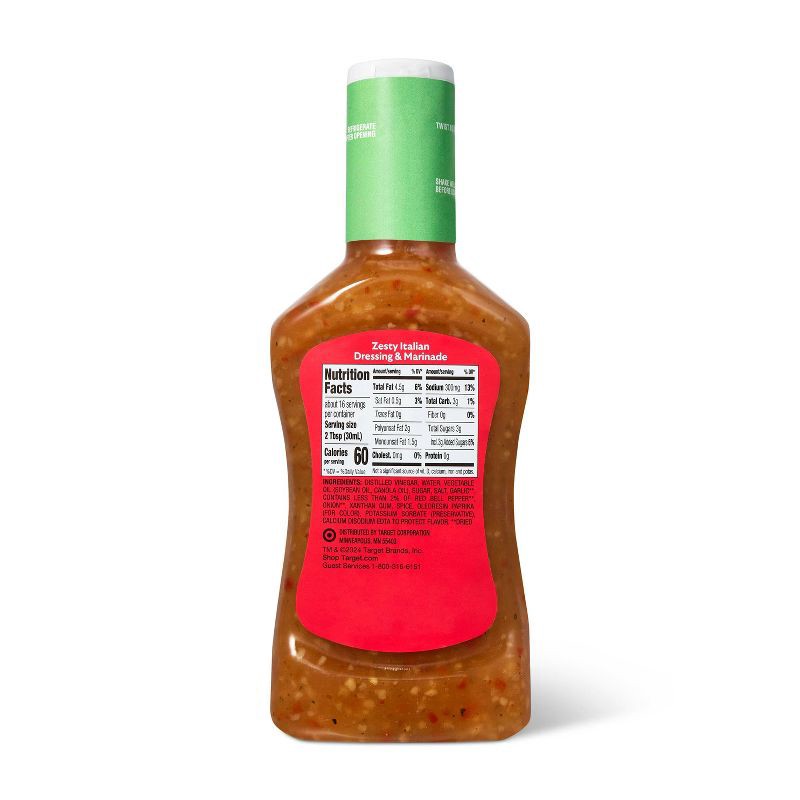 slide 2 of 3, Zesty Italian Dressing & Marinade - 16fl oz - Market Pantry™, 16 fl oz