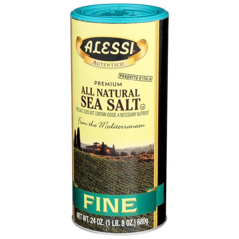 slide 3 of 4, Alessi 100% Natural Fine Sea Salt - 24oz, 24 oz