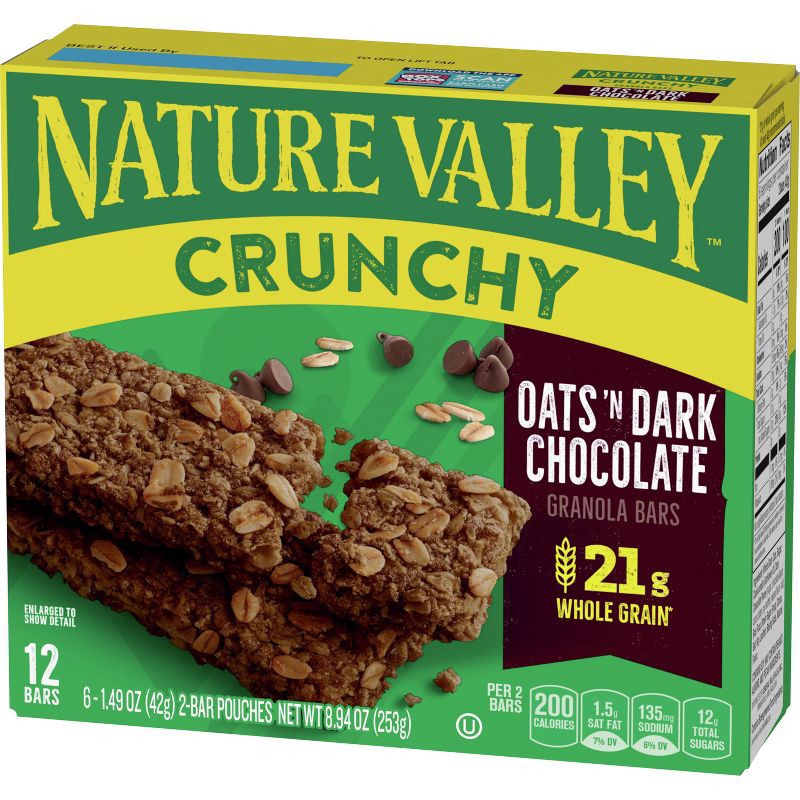 slide 3 of 10, Nature Valley Crunchy Oats 'N Dark Chocolate Granola Bars - 12ct, 12 ct