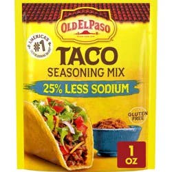 Old El Paso 25% Less Sodium Gluten Free Taco Seasoning 1oz