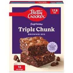 Betty Crocker Supreme Triple Chunk Brownie Mix - 17.8oz: No Artificial Sweeteners, No High Fructose Corn Syrup