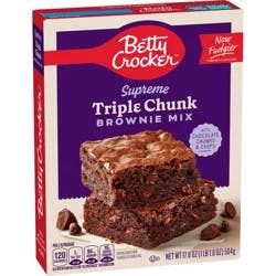 Betty Crocker Supreme Triple Chunk Brownie Mix - 17.8oz: No Artificial Sweeteners, No High Fructose Corn Syrup