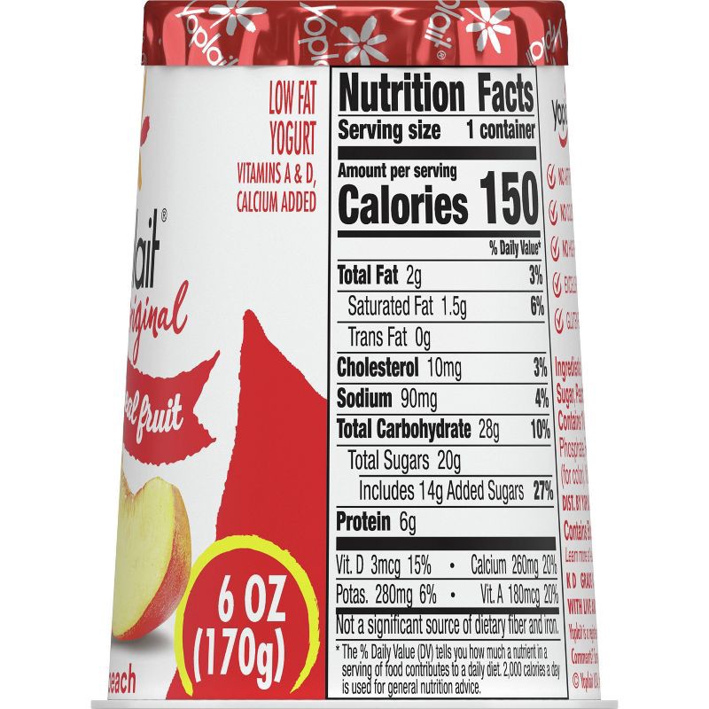 slide 8 of 9, Yoplait Original Harvest Peach Yogurt - 6oz, 6 oz