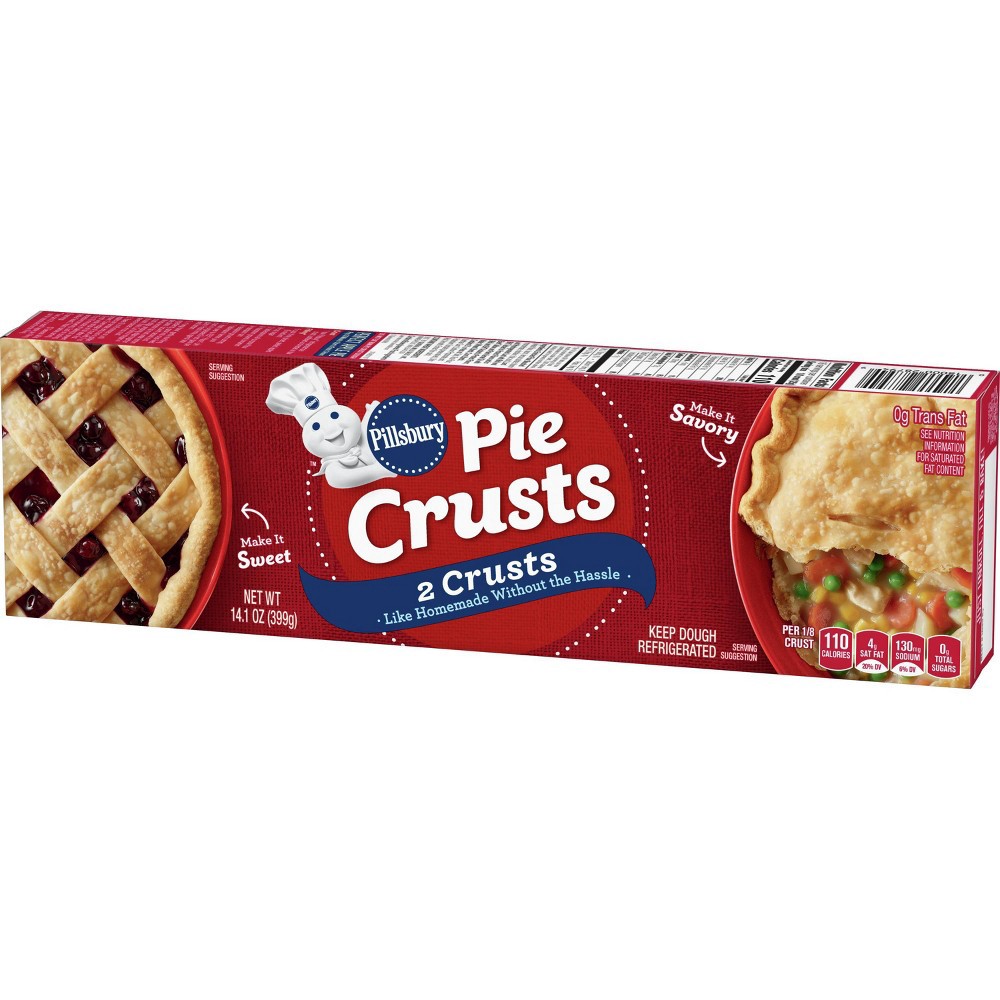 slide 10 of 18, Pillsbury Premade Refrigerated Pie Crusts, 2 Count, 14.1 oz