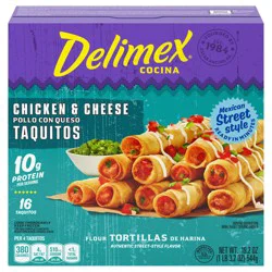 Delimex Chicken & Cheese Taquitos Frozen Snacks, 16 ct Box