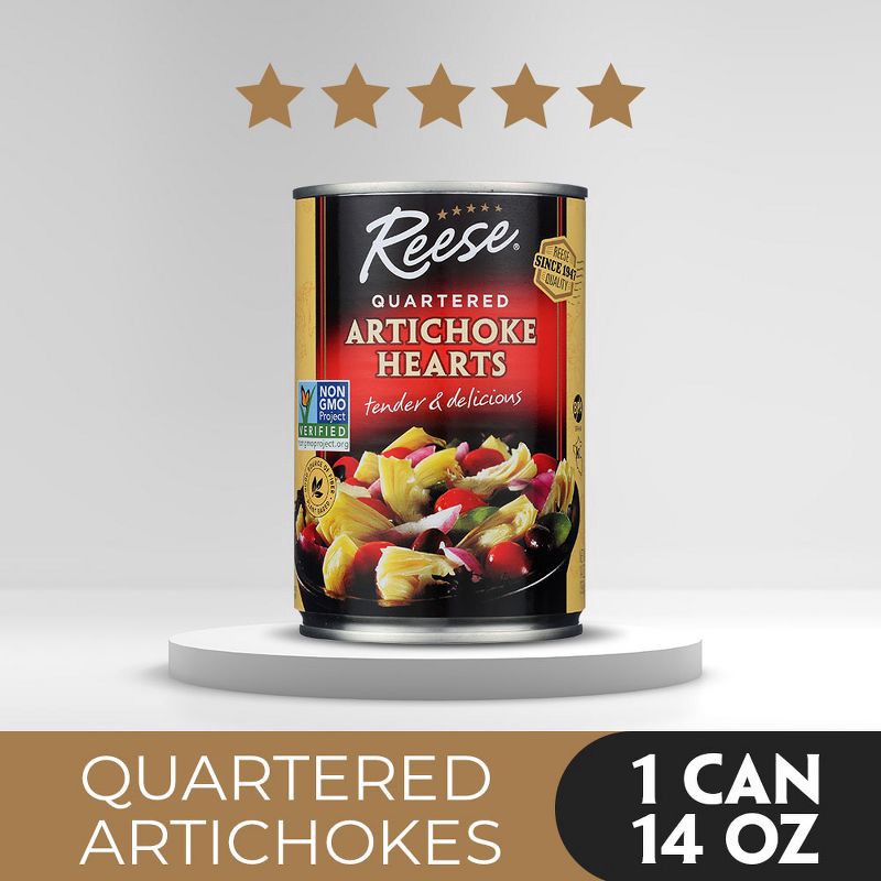 slide 3 of 3, Reese Quartered Artichoke Hearts 14oz, 14 oz