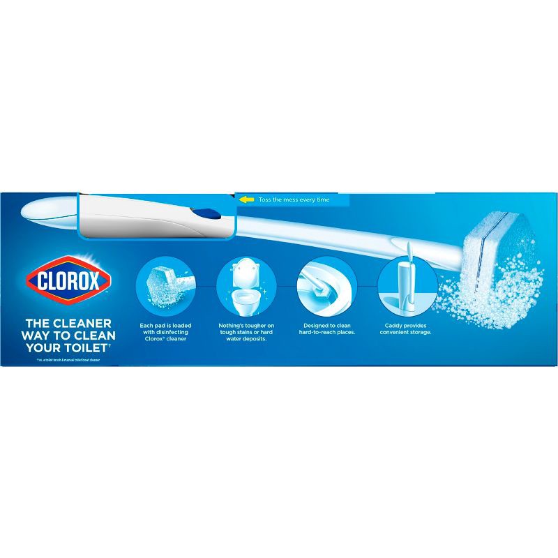 slide 9 of 11, Clorox ToiletWand Disposable Toilet Cleaning System - ToiletWand Storage Caddy and 6 Refill Heads, 1 ct