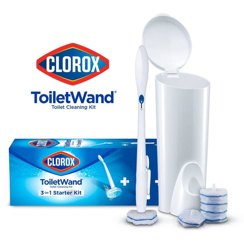 slide 1 of 15, Clorox ToiletWand Disposable Toilet Cleaning System - ToiletWand Storage Caddy and 6 Refill Heads, 1 ct