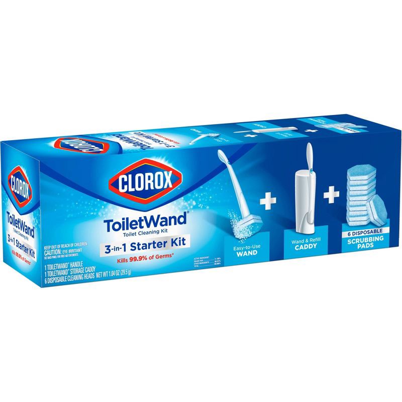 slide 10 of 15, Clorox ToiletWand Disposable Toilet Cleaning System - ToiletWand Storage Caddy and 6 Refill Heads, 1 ct