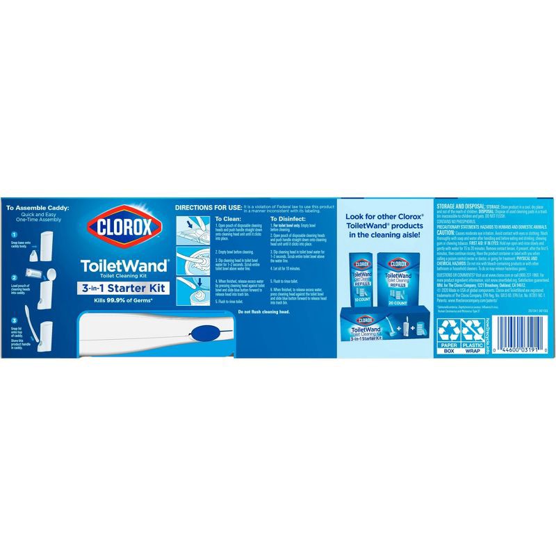 slide 11 of 11, Clorox ToiletWand Disposable Toilet Cleaning System - ToiletWand Storage Caddy and 6 Refill Heads, 1 ct