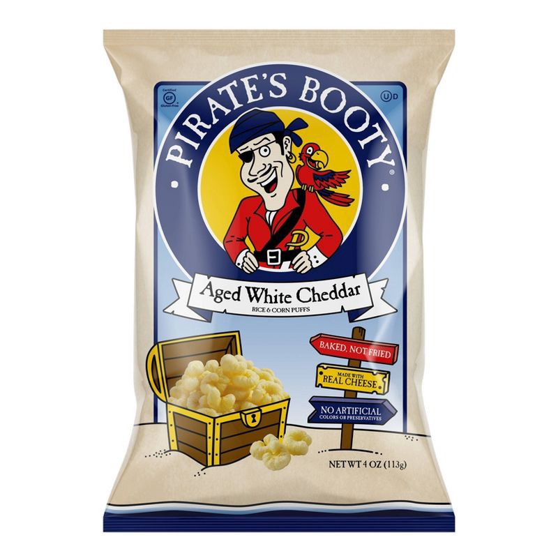 slide 1 of 3, Pirate's Booty Aged White Cheddar Cheese Puffs - 4oz, 4 oz