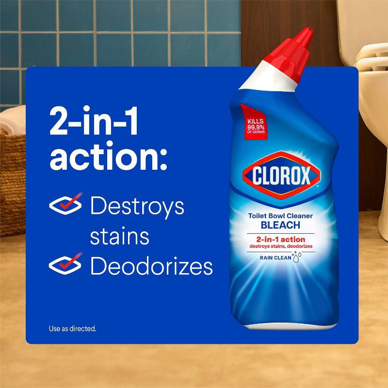 slide 4 of 17, Clorox Rain Clean Toilet Bowl Cleaner with Bleach - 24oz/2ct, 2 ct; 24 oz