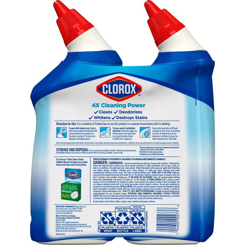 slide 10 of 12, Clorox Rain Clean Toilet Bowl Cleaner with Bleach - 24oz/2ct, 2 ct; 24 oz