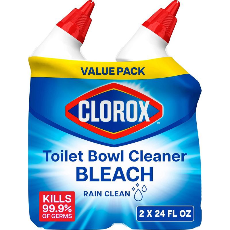 slide 1 of 17, Clorox Rain Clean Toilet Bowl Cleaner with Bleach - 24oz/2ct, 2 ct; 24 oz