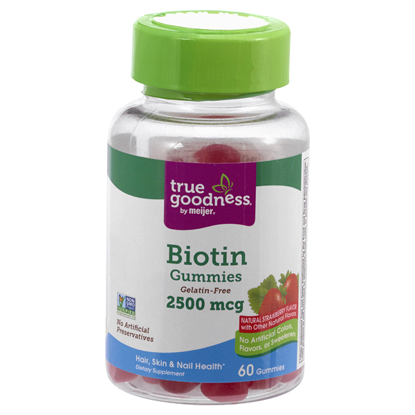 slide 1 of 1, True Goodness Biotin Gummies 2500 mcg, 60 ct