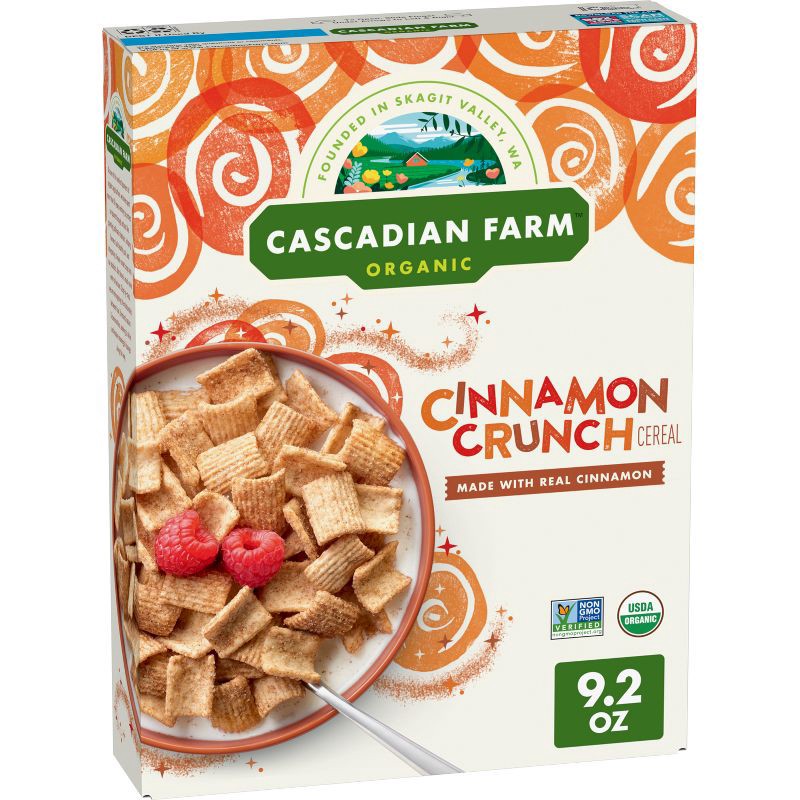 slide 1 of 10, Cascadian Farm Organic Cinnamon Crunch Breakfast Cereal - 9.2oz, 9.2 oz