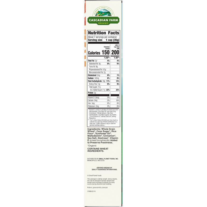 slide 6 of 10, Cascadian Farm Organic Cinnamon Crunch Breakfast Cereal - 9.2oz, 9.2 oz
