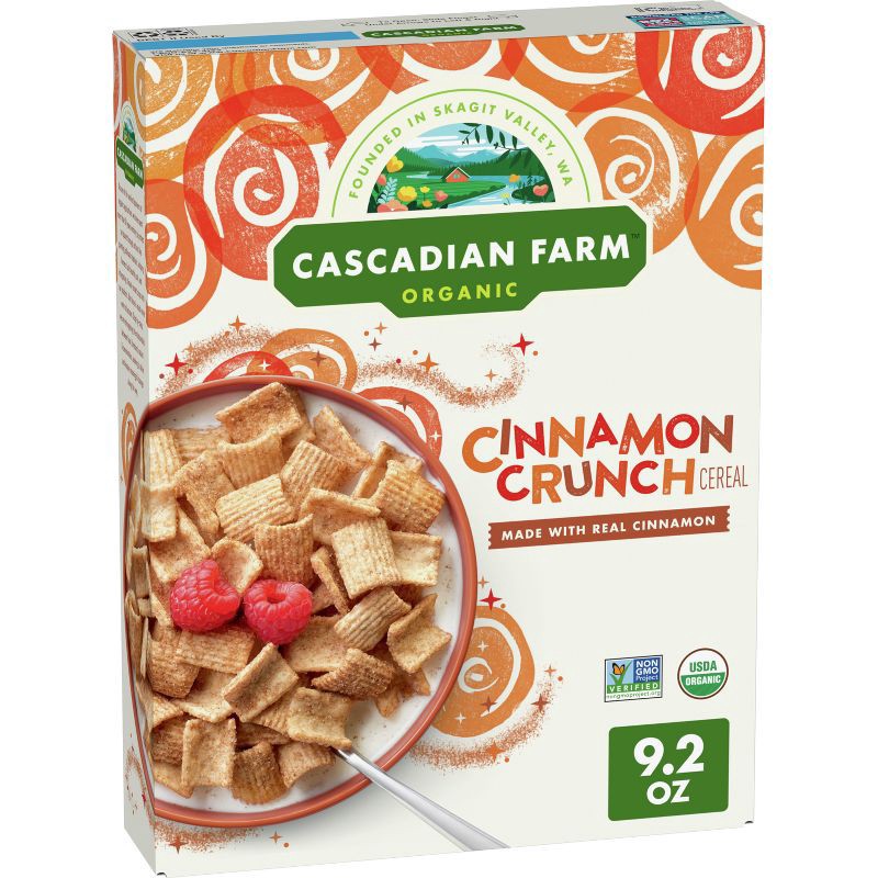 slide 1 of 10, Cascadian Farm Organic Cinnamon Crunch Breakfast Cereal - 9.2oz, 9.2 oz