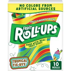 Betty Crocker Fruit Roll-Ups Tropical Tie-Dye Snacks - 10ct/5oz: Gluten-Free, Plant-Based