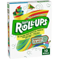 Betty Crocker Fruit Roll-Ups Tropical Tie-Dye Snacks - 10ct/5oz: Gluten-Free, Plant-Based