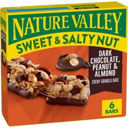 Nature Valley Sweet & Salty Dark Chocolate-Peanut & Almond Granola Bars - 7.4oz/6ct