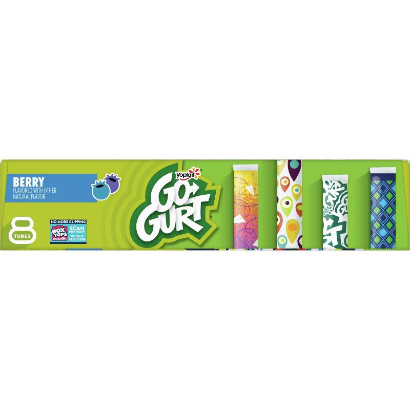 slide 9 of 14, Yoplait Go-Gurt Strawberry and Blueberry Kids' Yogurt Tubes - 2oz/8ct, 8 ct; 2 oz