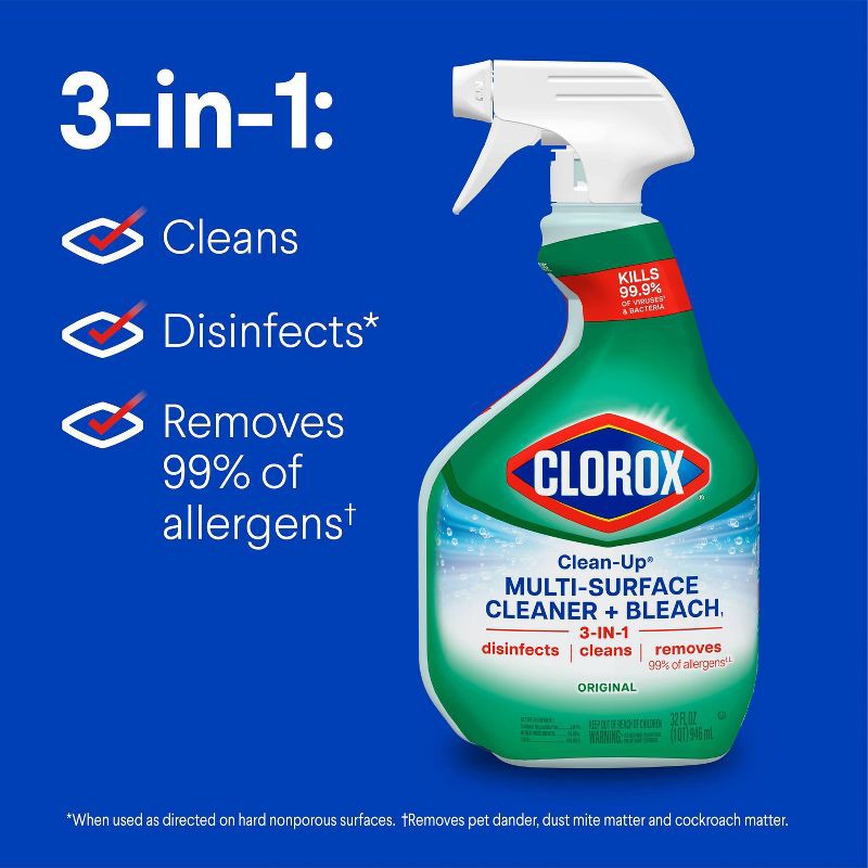 slide 3 of 16, Clorox Original Clean-Up All Purpose Cleaner with Bleach Spray Bottle - 32oz, 32 oz