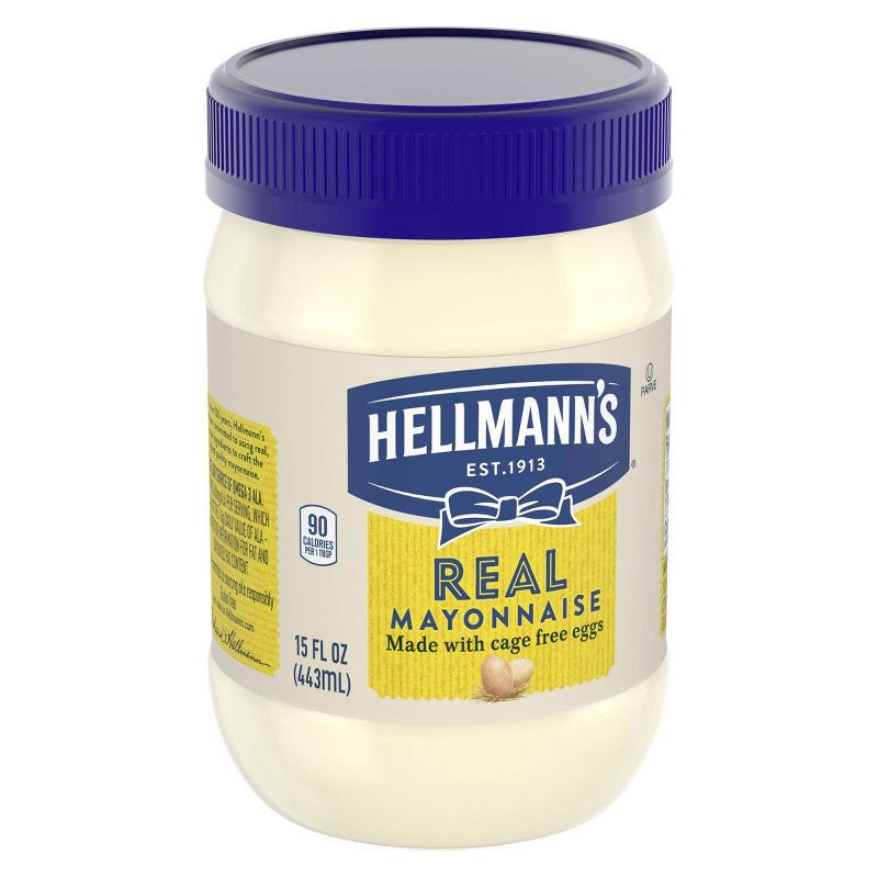 slide 2 of 6, Hellmann's Mayonnaise for Delicious Sandwiches Real Mayo Rich in Omega 3-ALA 15oz, 15 oz