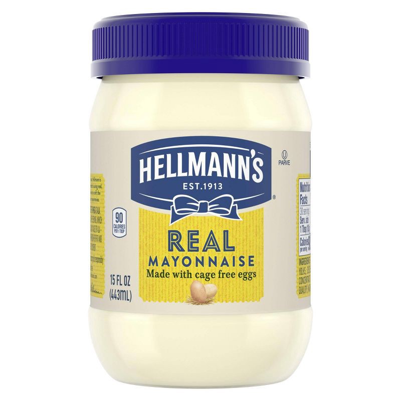 slide 1 of 6, Hellmann's Mayonnaise for Delicious Sandwiches Real Mayo Rich in Omega 3-ALA 15oz, 15 oz