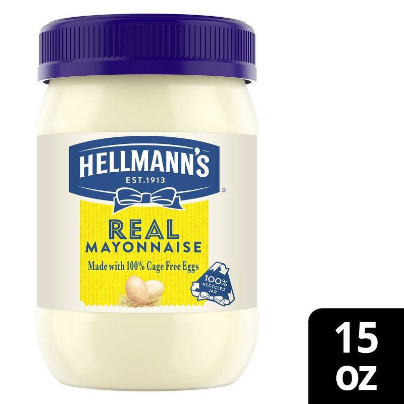 slide 1 of 6, Hellmann's Mayonnaise for Delicious Sandwiches Real Mayo Rich in Omega 3-ALA 15oz, 15 oz