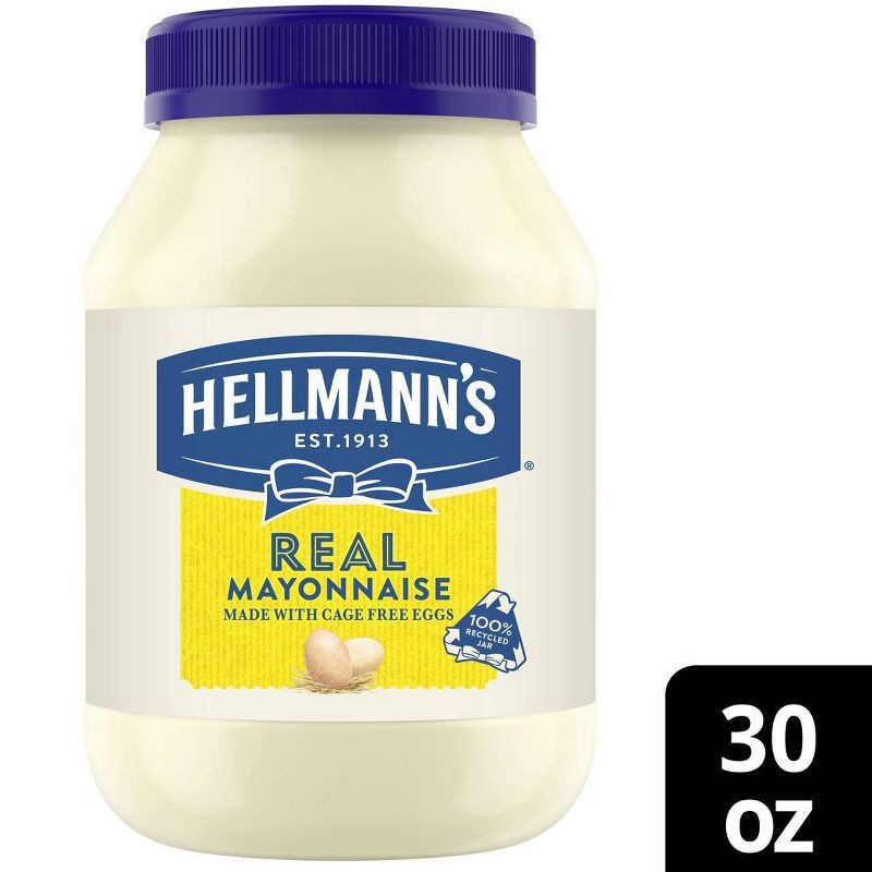 slide 1 of 8, Hellmann's Mayonnaise Real - 30 fl oz, 30 fl oz