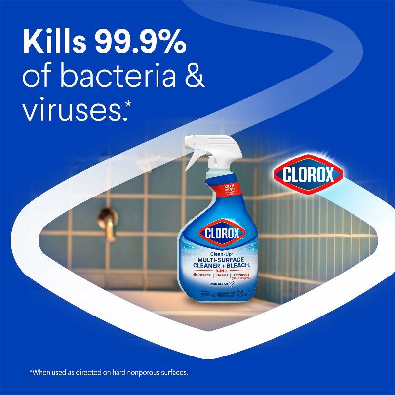 slide 8 of 17, Clorox Rain Clean Scent Clean-Up All Purpose Cleaner with Bleach Spray Bottle - 32 fl oz, 32 fl oz
