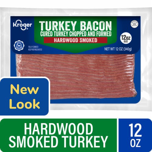 slide 1 of 1, Kroger® Hardwood Smoked Turkey Bacon, 12 oz
