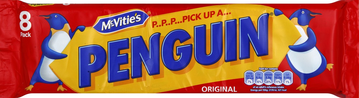 slide 1 of 5, McVitie's Penguin Milk Chocolate Covered Biscuit Bars, 8 ct