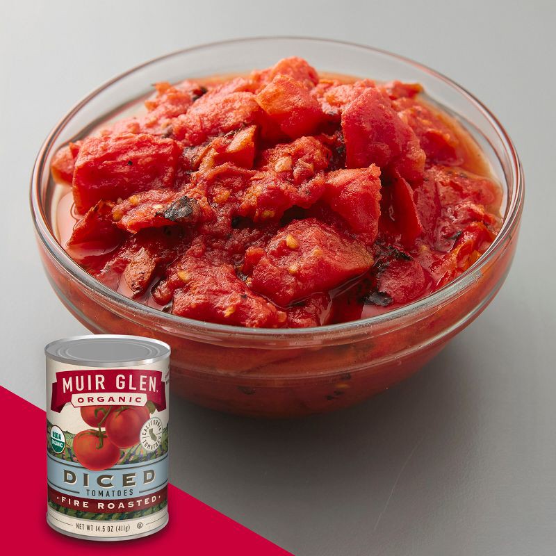 slide 3 of 9, Muir Glen Organic Fire Roasted Diced Tomatoes - 14oz, 14 oz