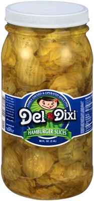 slide 1 of 1, Del-Dixi Hamburger Slices Pickles, 80 oz
