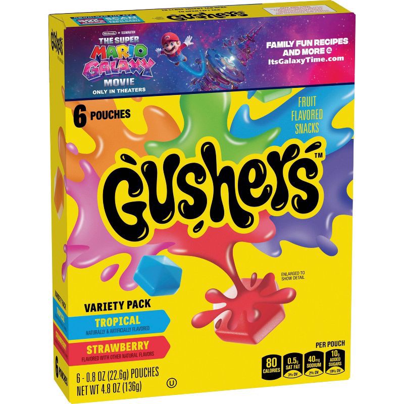 slide 1 of 10, Fruit Gushers Fruit Flavored Snacks Variety Pack - 4.8oz/6ct, 4.8 oz, 6 ct