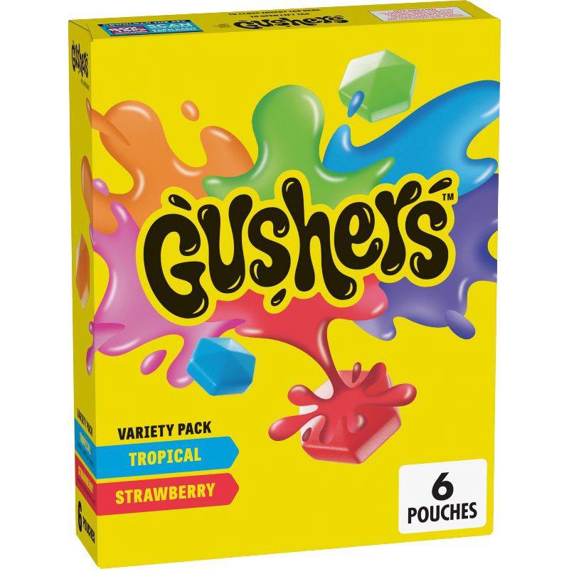 slide 1 of 7, Betty Crocker Fruit Gushers Variety Pack Fruit Flavored Snacks - 6ct, 6 ct