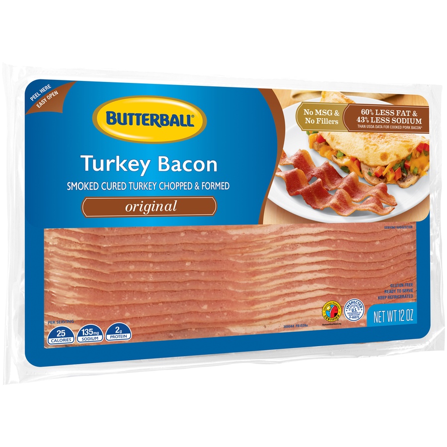 slide 3 of 8, Butterball Everyday Original Turkey Bacon, 12 oz