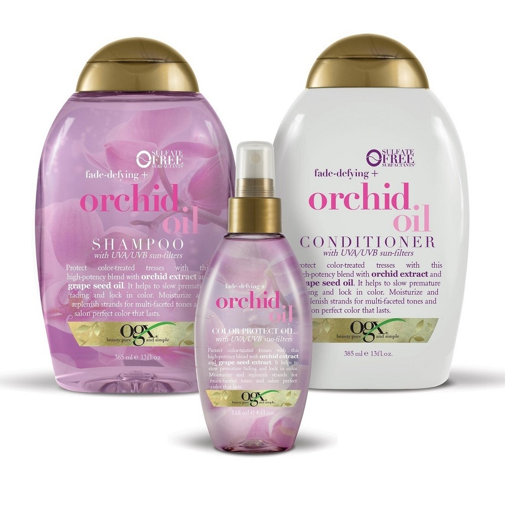 slide 2 of 2, OGX Fade-Defying + Orchid Oil Shampoo, 13 fl oz
