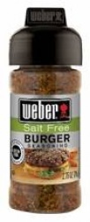 Weber Seasoning, Burger, Salt Free - 2.75 oz