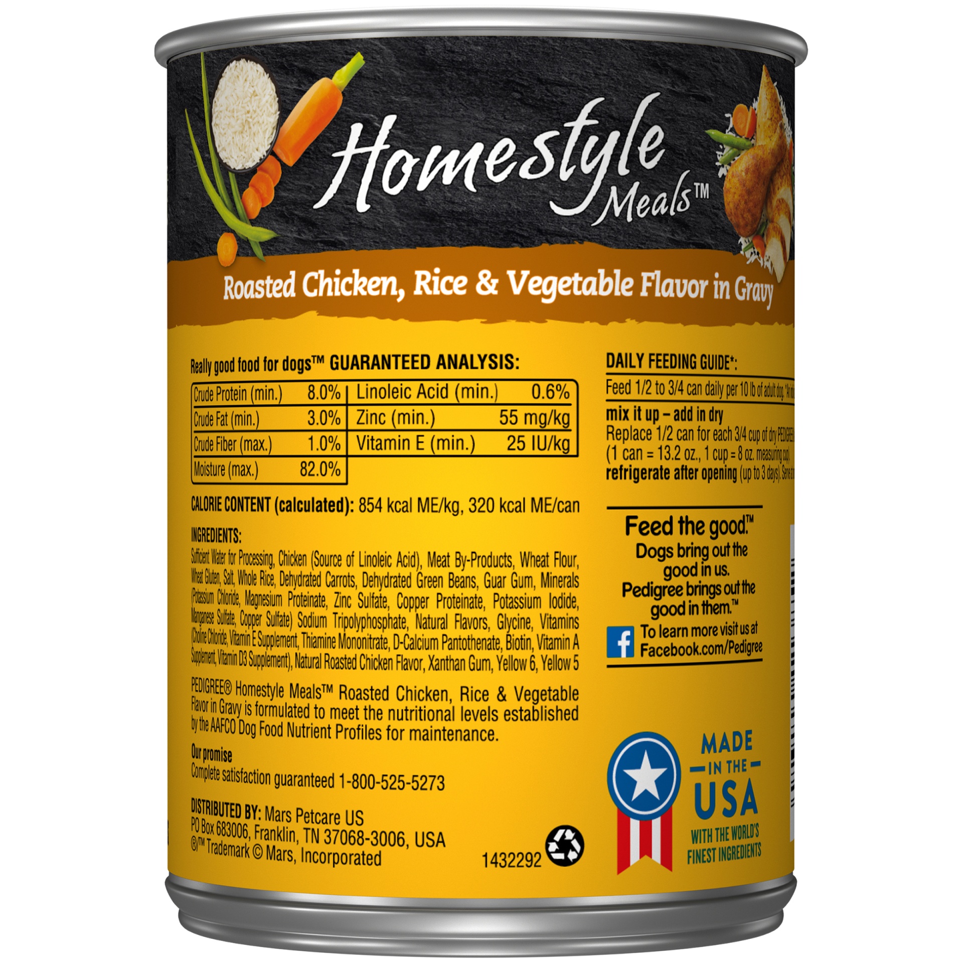 slide 6 of 7, Pedigree Wet Dog Food Homestyle Chicken Rice Vegetable, 13.2 oz